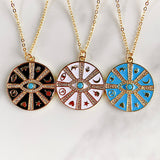 Stainless Steel Evil Eyes Enamel Pendant  Zircon  Necklace NA0056