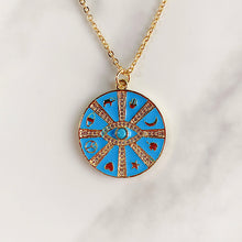 Load image into Gallery viewer, Stainless Steel Evil Eyes Enamel Pendant  Zircon  Necklace NA0056