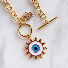 Load image into Gallery viewer, Stainless Steel Evil Eyes Enamel Pendant Necklace NB0024