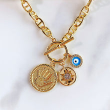 Load image into Gallery viewer, Stainless Steel Evil Eyes  Enamel Pendant Zircon Necklace NB0030