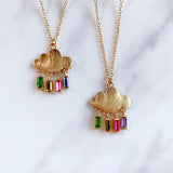 Stainless Steel Cloud Pendant  Zircon Necklace NB0034