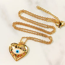 Load image into Gallery viewer, Stainless Steel Evil Eyes Pendant Shell Necklace NB0041