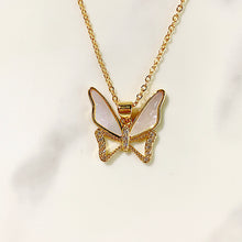 Load image into Gallery viewer, Stainless Steel Evil Eyes Zircon Butterfly Star Bag Pendant Shell Necklace NB0044