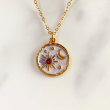 Load image into Gallery viewer, Stainless Steel Evil Eyes Enamel Sun Moon  Pendant Necklace NB0048