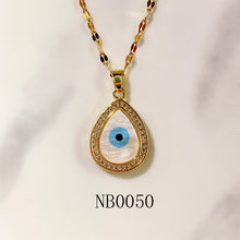 Load image into Gallery viewer, Stainless Steel Evil Eyes Zircon Pendant Shell Necklace NB0050-51