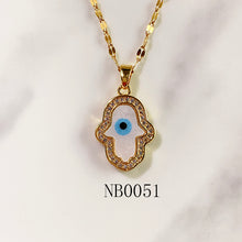 Load image into Gallery viewer, Stainless Steel Evil Eyes Zircon Pendant Shell Necklace NB0050-51