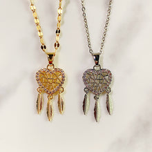 Load image into Gallery viewer, Stainless Steel  Dreamcatcher Pendant Zircon Necklace NB0053