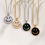 Stainless Steel Smiling Face Series Pendant Shell Necklace NB0056