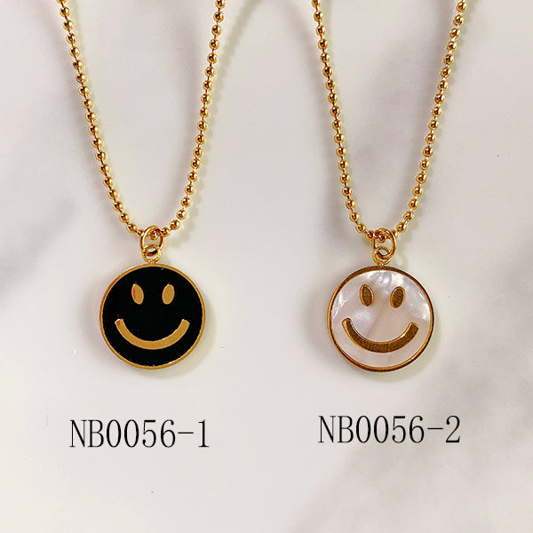 Stainless Steel Smiling Face Series Pendant Shell Necklace NB0056