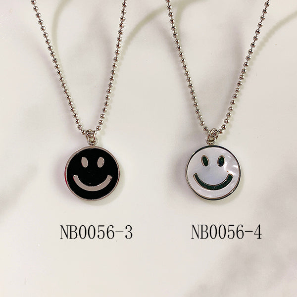 Stainless Steel Smiling Face Series Pendant Shell Necklace NB0056