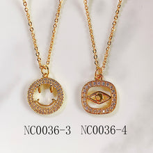 Load image into Gallery viewer, Stainless Steel Smiling Face Series Pendant Zircon Necklace NC0036