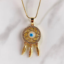 Load image into Gallery viewer, Stainless Steel Dreamcatcher Pendant Zircon Necklace NC0037