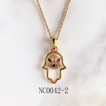 Load image into Gallery viewer, Stainless Steel Evil Eyes Pentastar Pendant Zircon Necklace NC0042