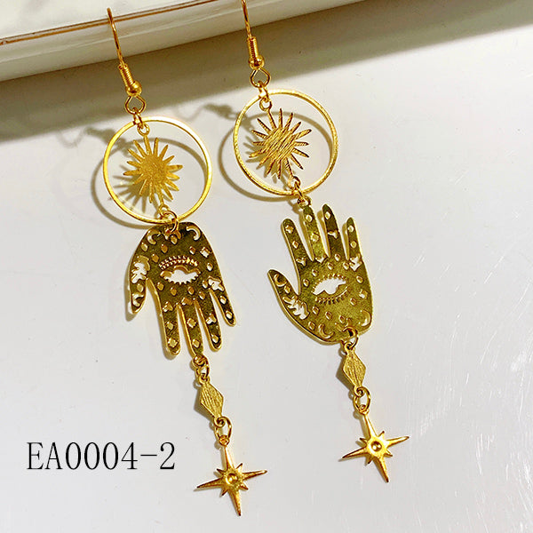 Alloy Evil Eyes Sun Star Amethyst Moon Earring EA0004