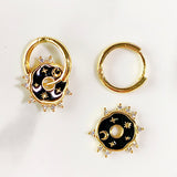 Alloy Moon Star Enamel Zircon Earring EC0004