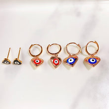 Load image into Gallery viewer, Alloy  Evil Eyes Enamel Heart  Three Sets Of Earring EC0015