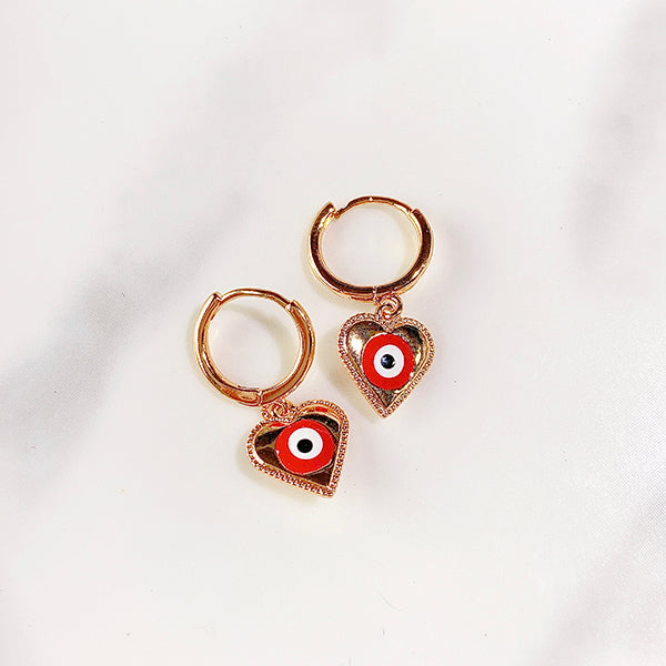 Alloy  Evil Eyes Enamel Heart  Three Sets Of Earring EC0015