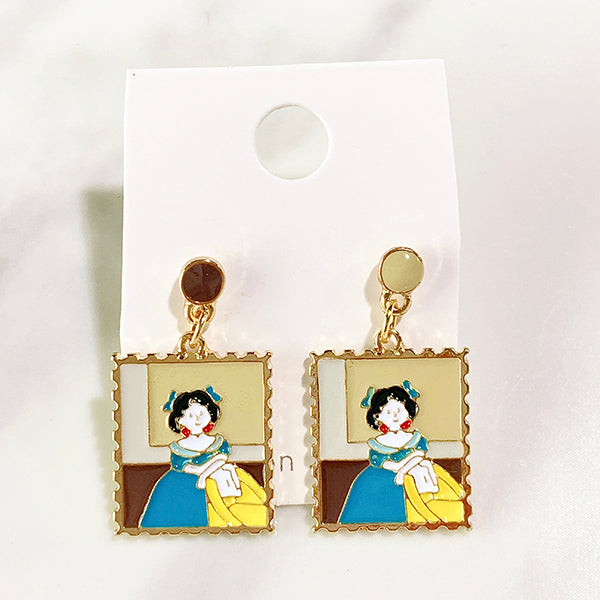 Alloy Girl Enamel 925 Silver Earring EC0026