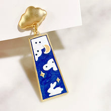 Load image into Gallery viewer, Alloy Rabbit Moon Enamel 925 Silver  Earring EC0029