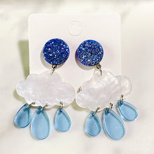 Load image into Gallery viewer, Shell Cloud Raindrop 925 Silver Earring EC0031