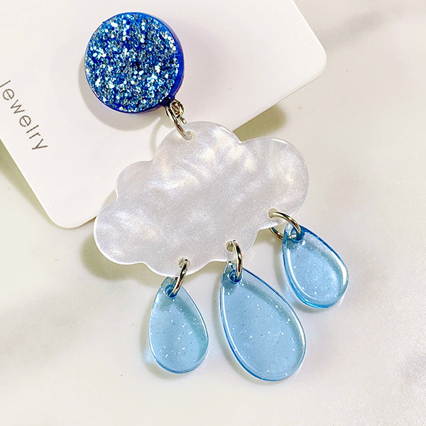 Shell Cloud Raindrop 925 Silver Earring EC0031