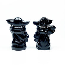 Load image into Gallery viewer, Beautiful Obsidian Yoda Carving