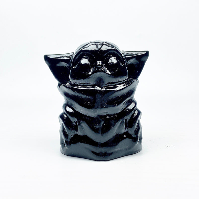 Beautiful Obsidian Yoda Carving