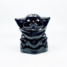 Load image into Gallery viewer, Beautiful Obsidian Yoda Carving