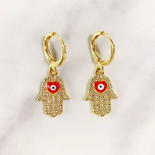 Load image into Gallery viewer, Alloy Evil Eyes Enamel Zircon Earring EC0034