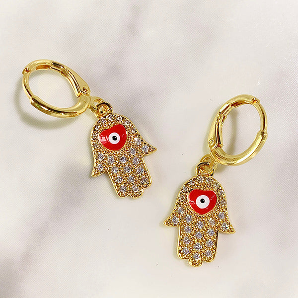 Alloy Evil Eyes Enamel Zircon Earring EC0034