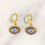 Alloy Evil Eyes Enamel Zircon Earring EC0035