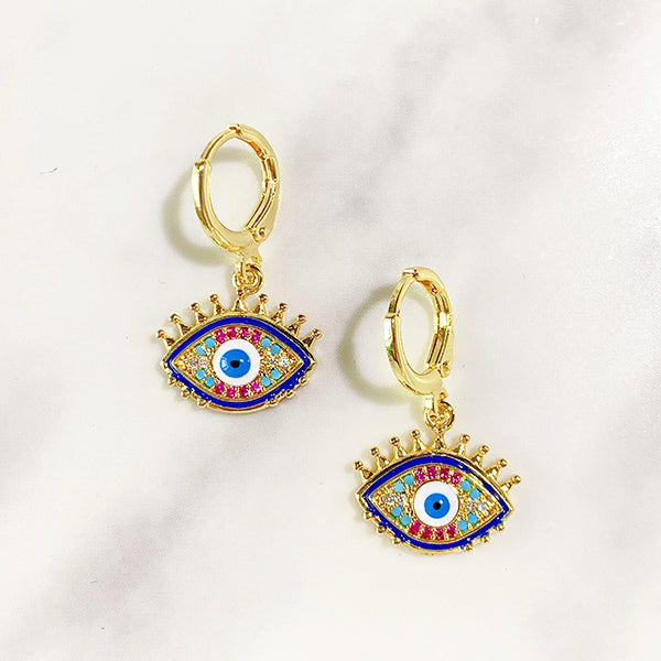 Alloy Evil Eyes Enamel Zircon Earring EC0035