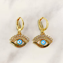 Load image into Gallery viewer, Alloy Evil Eyes Enamel Zircon Earring EC0036