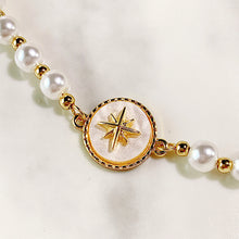 Load image into Gallery viewer, Stainless Steel Eight Star Shell Imitation Pearl Bracelet BC0020