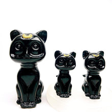 Load image into Gallery viewer, Beautiful Obsidian Luna Cat Carving