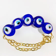 Load image into Gallery viewer, Stainless Steel Evil Eyes Coloured Glaze Bracelet BC0025