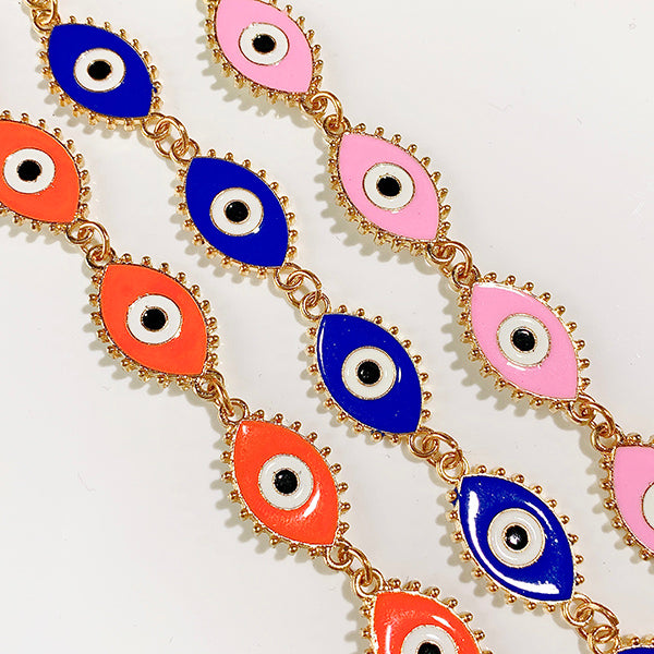 Stainless Steel Evil Eyes  Enamel  Bracelet BC0026