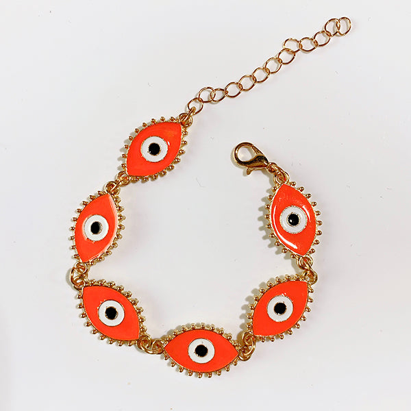 Stainless Steel Evil Eyes  Enamel  Bracelet BC0026