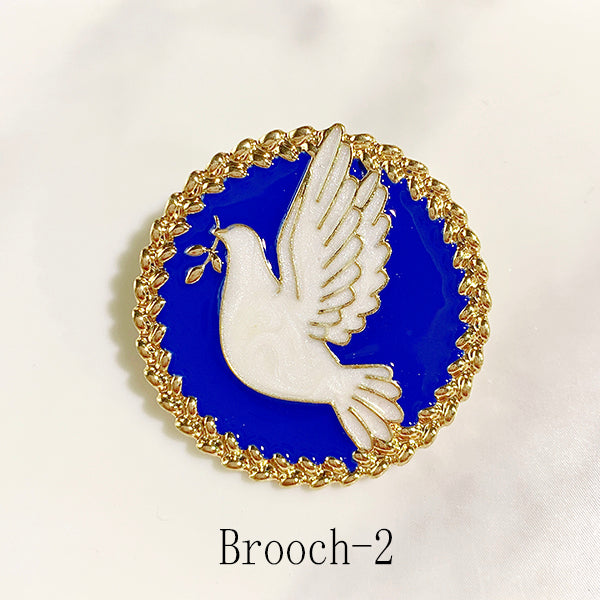 Alloy Enamel Pigeons Brooch 1-2