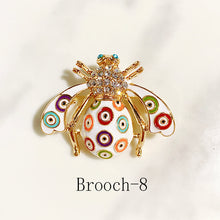 Load image into Gallery viewer, Alloy Evil Eyes Bee Enamel Zircon Brooch 7-8