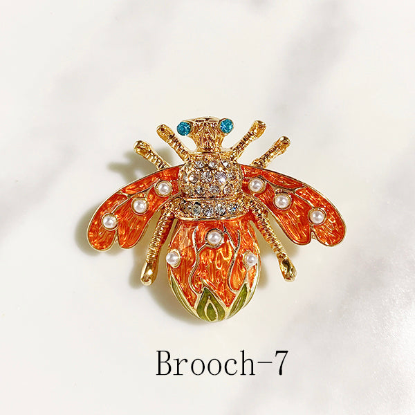 Alloy Evil Eyes Bee Enamel Zircon Brooch 7-8