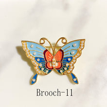 Load image into Gallery viewer, Butterfly Enamel  Imitation Pearl Alloy Brooch 11-12