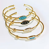 Stainless Steel Enamel  Evil Eyes Zircon  Bracelet BE0006-9