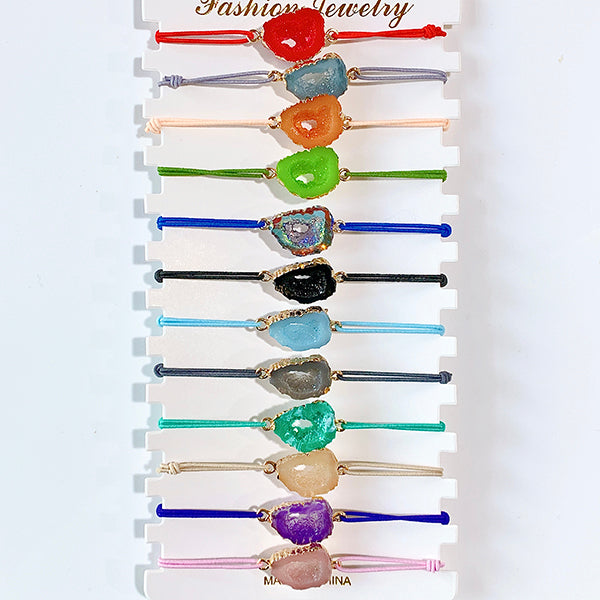 Resin Elastic Many Color Bracelet （a set 12 pcs）BD0014