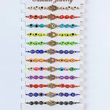 Hand Knitting Evil Eyes Hand Zircon  Bracelet (a set 12pcs) BD0015