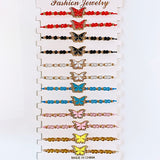 Hand Knitting Butterfly  Zircon  Bracelet (a set 12pcs) BD0016