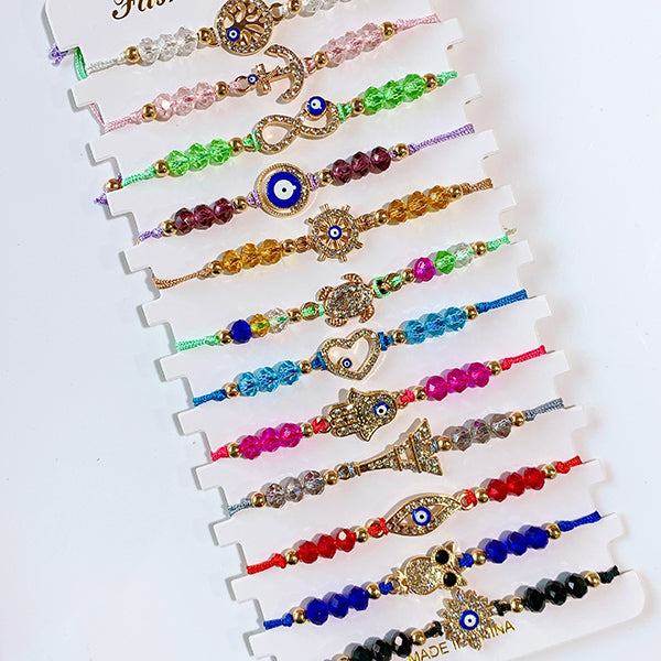 Evil Eyes Zircon  Bracelet (a set 12pcs) BD0020