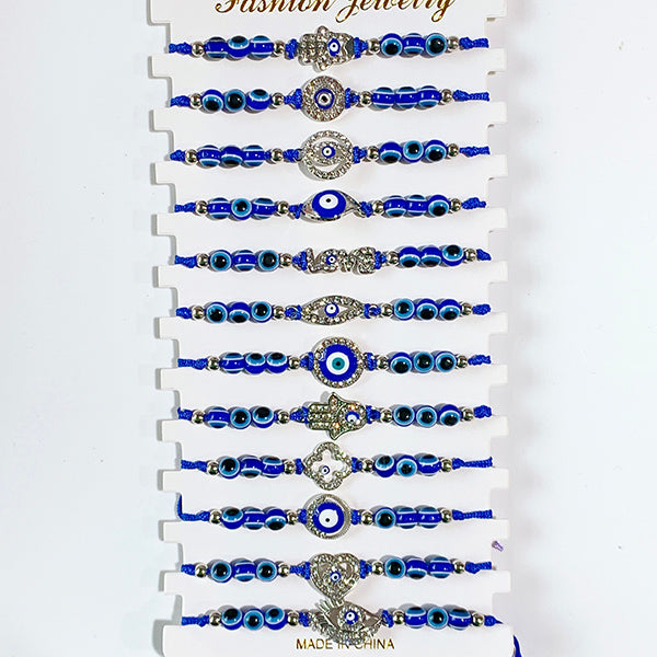 Evil Eyes Zircon Blue Series Bracelet (a set 12pcs) BD0026