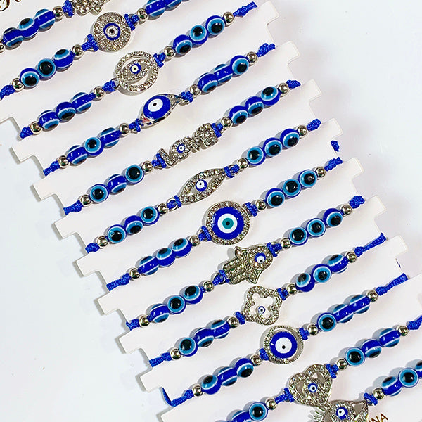 Evil Eyes Zircon Blue Series Bracelet (a set 12pcs) BD0026