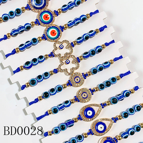 Evil Eyes Zircon Blue Series Bracelet (a set 12pcs) BD0027-28